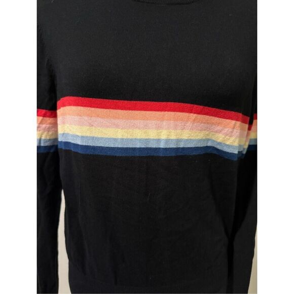 Madeline Thompson x Spiritual Gangster colorful striped black sweater M - Picture 4 of 7